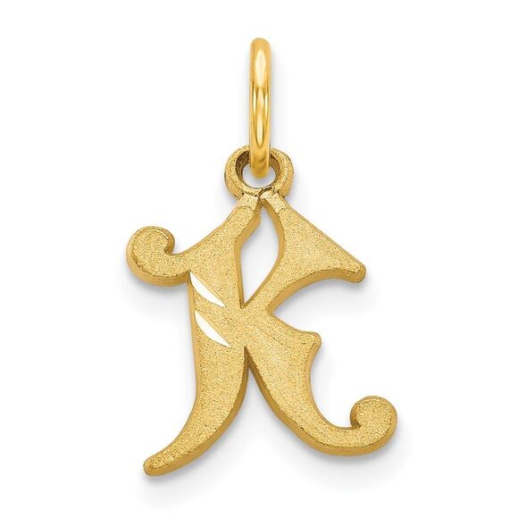 14k Yellow Gold, Isabelle Collection, Mini Letter K Initial Charm - Picture 1 of 5